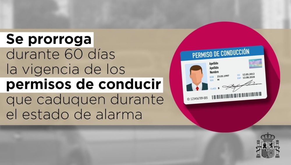 Se prorroga durante 60 días la vigencia de los permisos de conducir que caduquen durante el estado de alarma