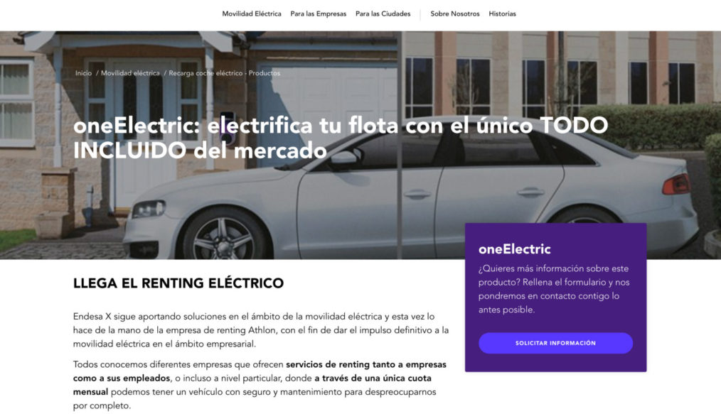 OneElectric, único renting eléctrico del mercado