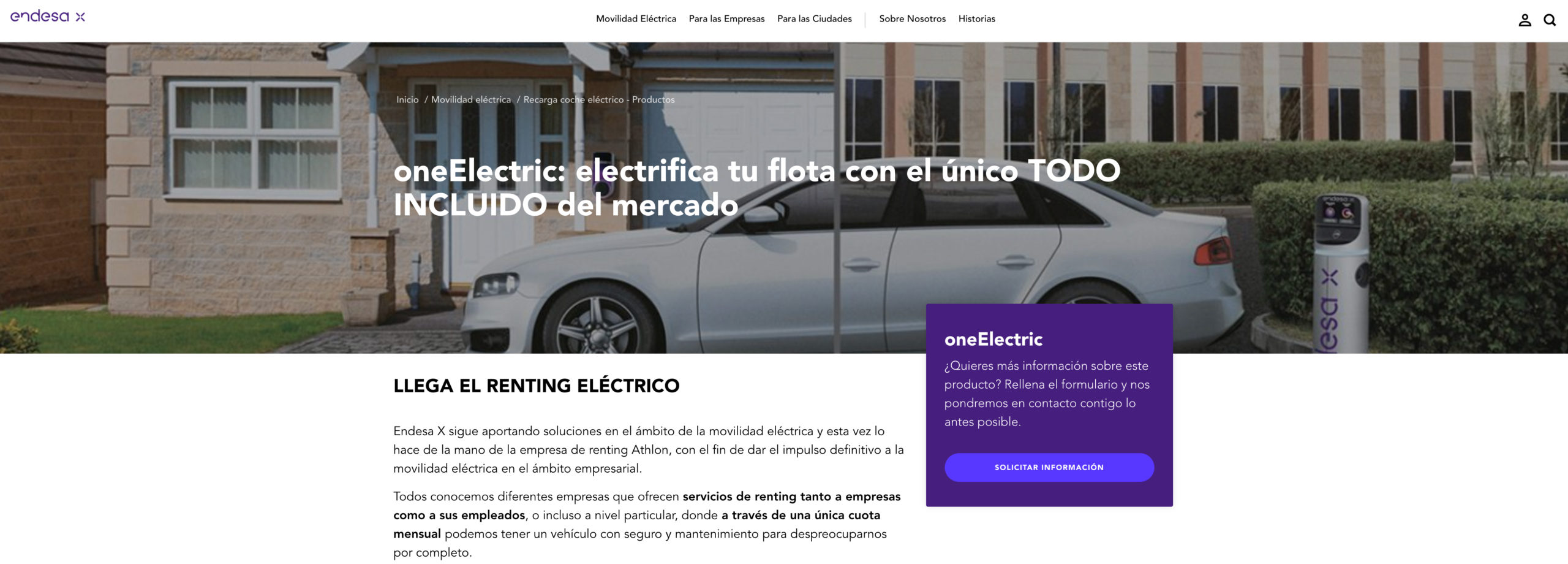 OneElectric, único renting eléctrico del mercado